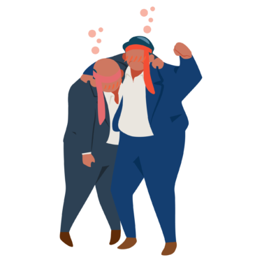 肩を組む酔っ払いのサラリーマンのイラスト イラストメメ